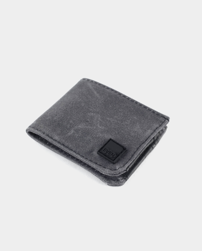 waxed canvas and inner tube bi fold wallet