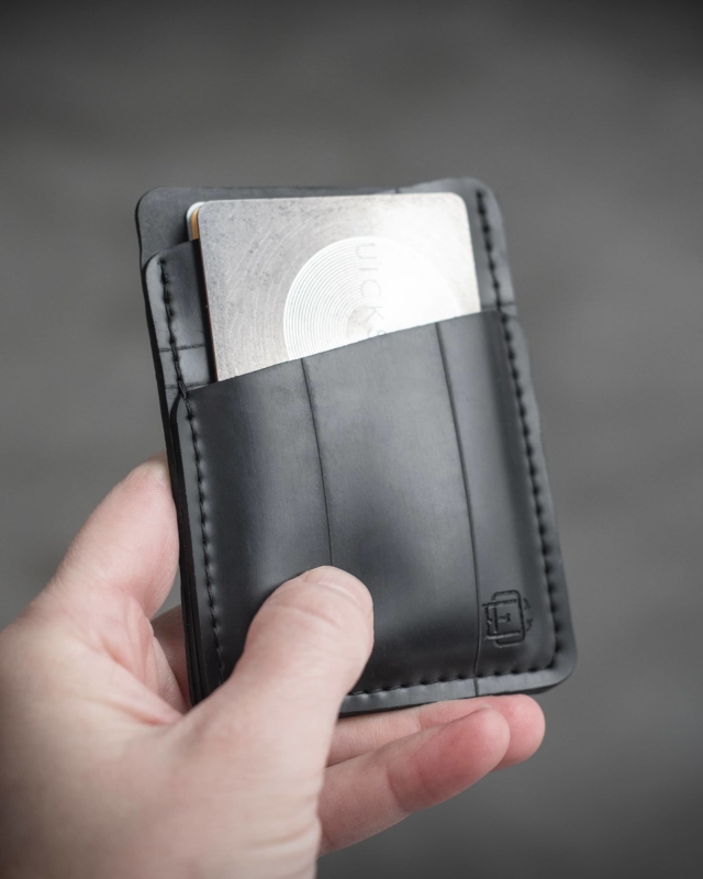 slim vertical card wallet made from inner tubes