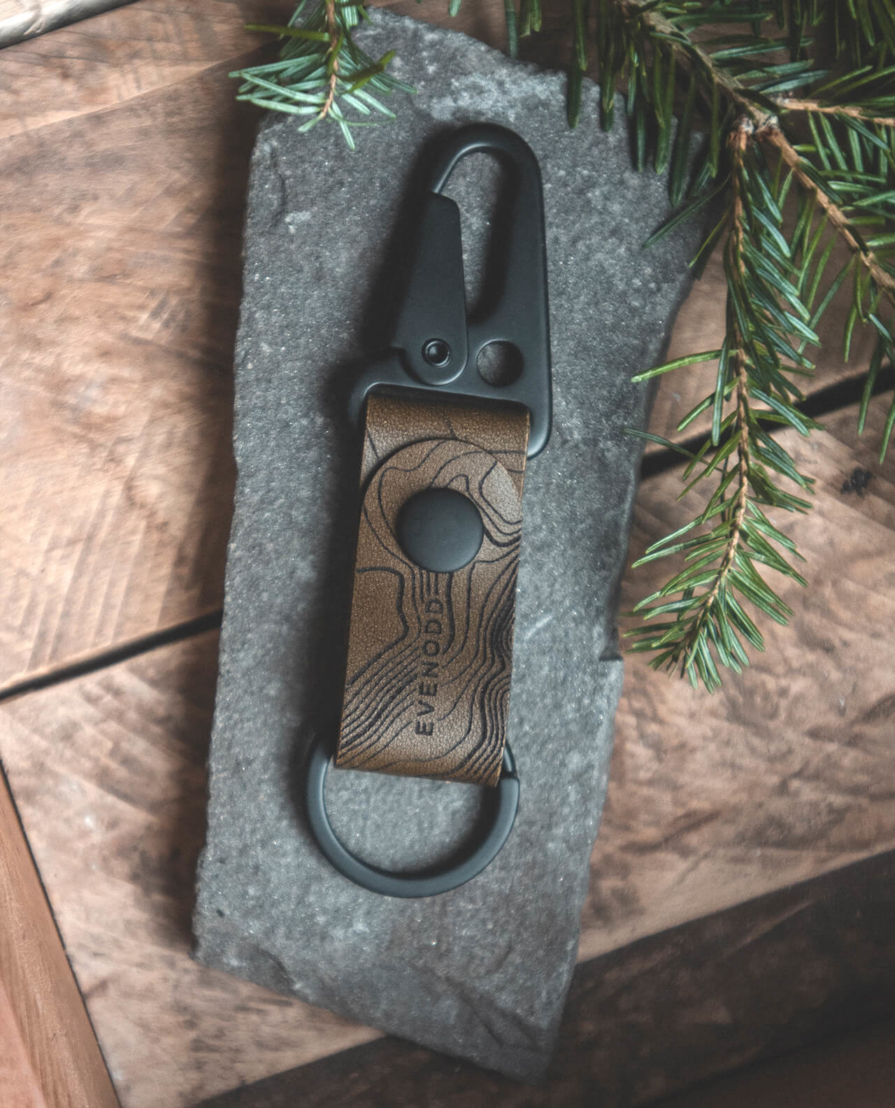 topographic leather key chain