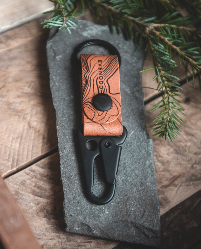 topographic leather key chain