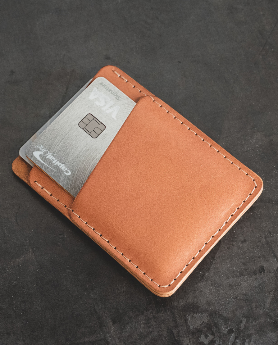 Leather Vertical Slim Card Wallet