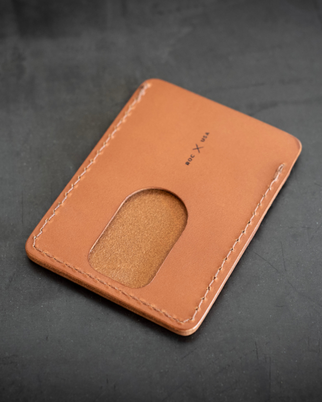 Leather Slim Card Wallet Tan