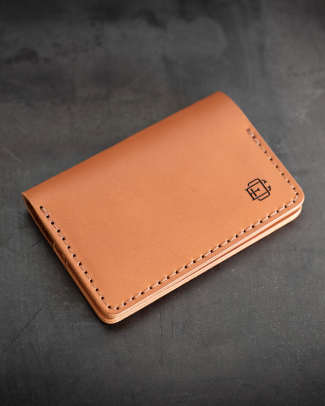 Leather Mini Bifold Wallet Tan