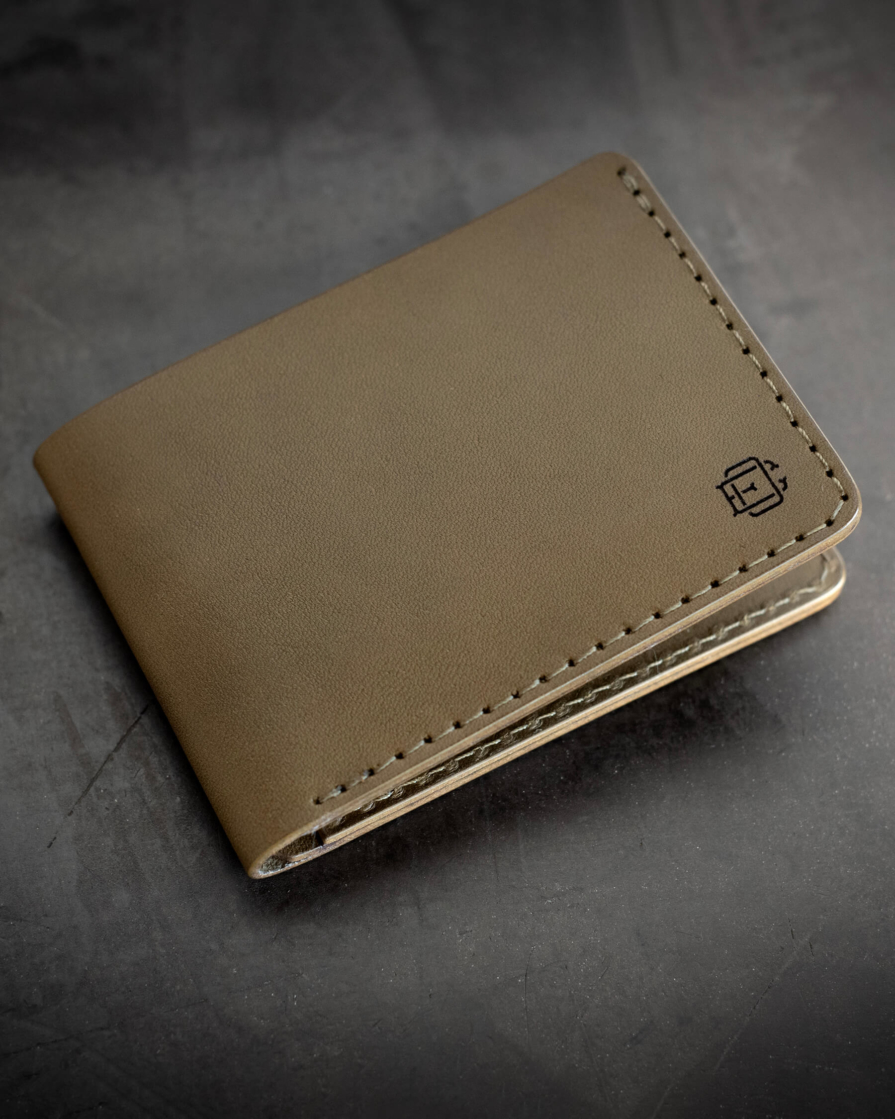 Olive Leather Billfold Wallet