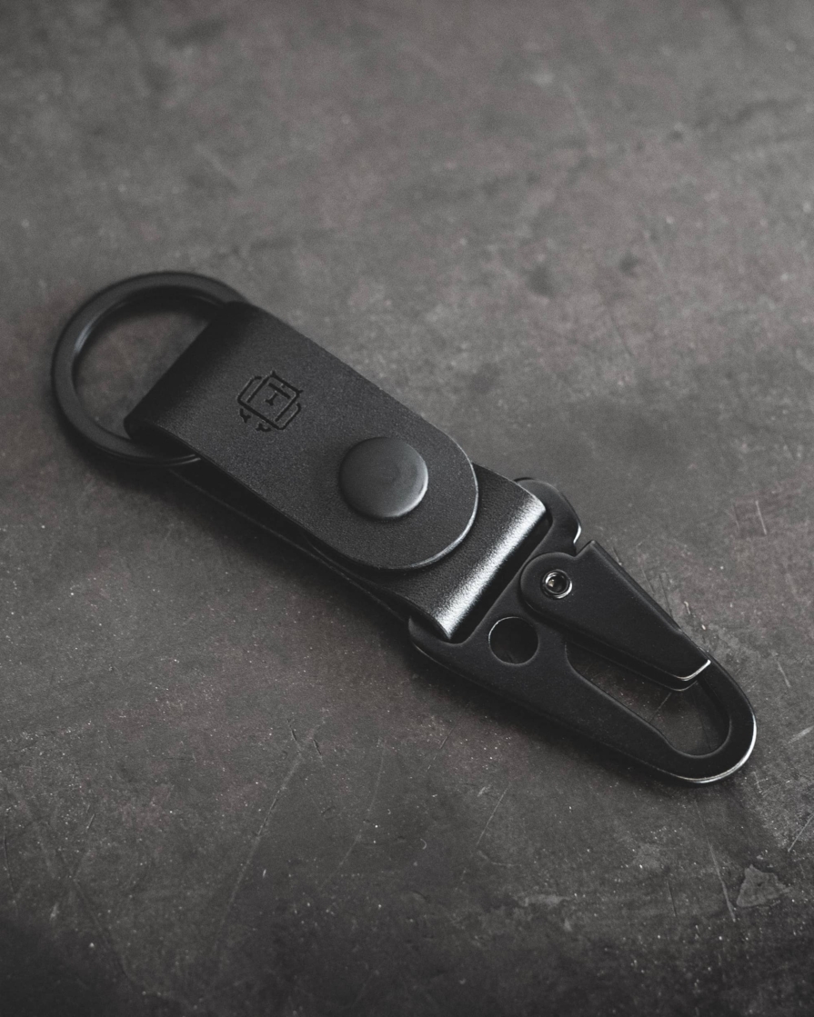 black leather keychain