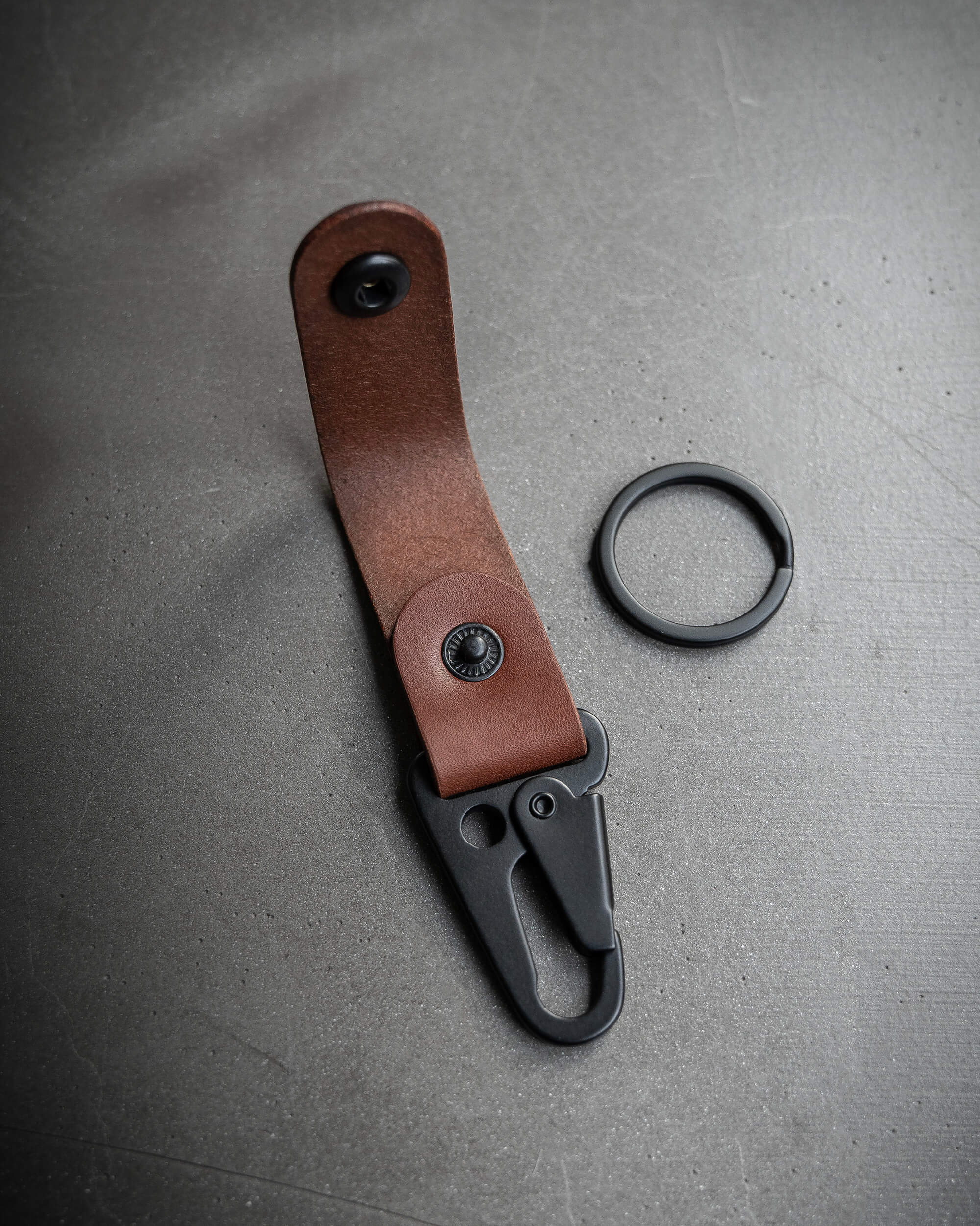 Leather Keychain - Topographic Engraved Design - EvenOdd