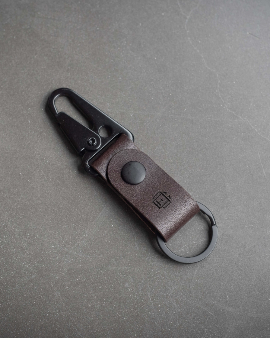 leather keychain in brown