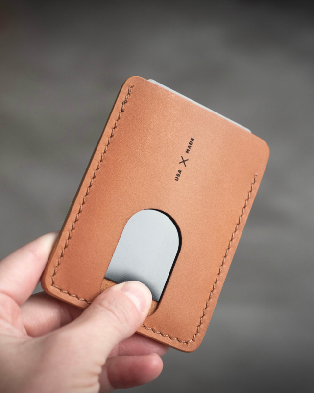 leather slim card wallet thumb slide
