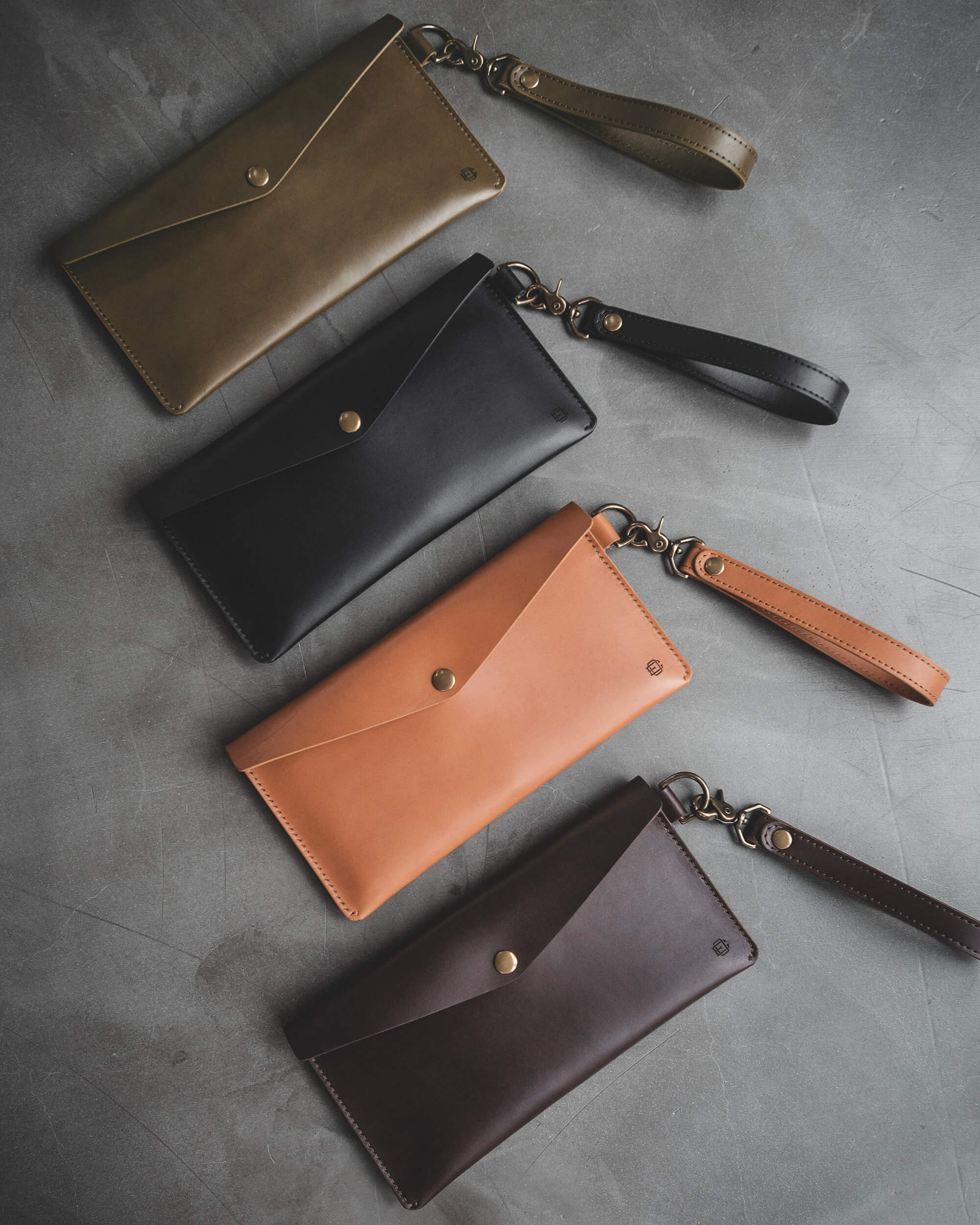 Leather Envelope Clutch - Dark Brown