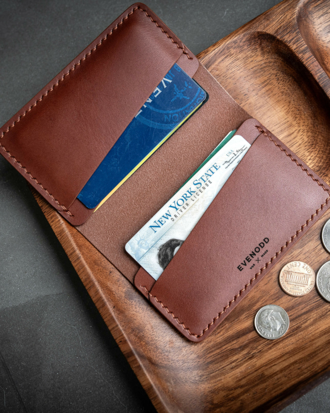 Brown Leather Bifold Card Wallet