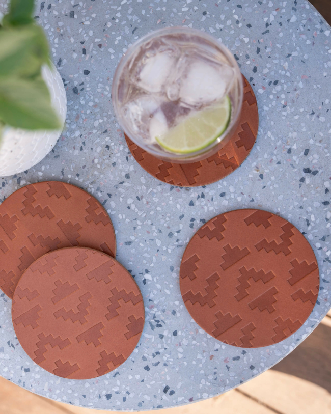 southwestern leather coasters