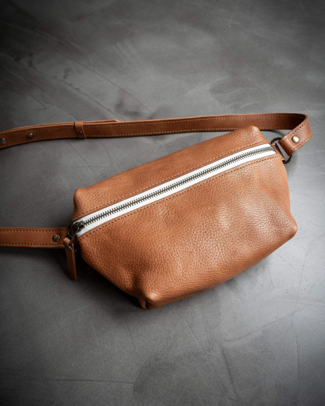 Brown Leather Waist Pack / Sling Bag