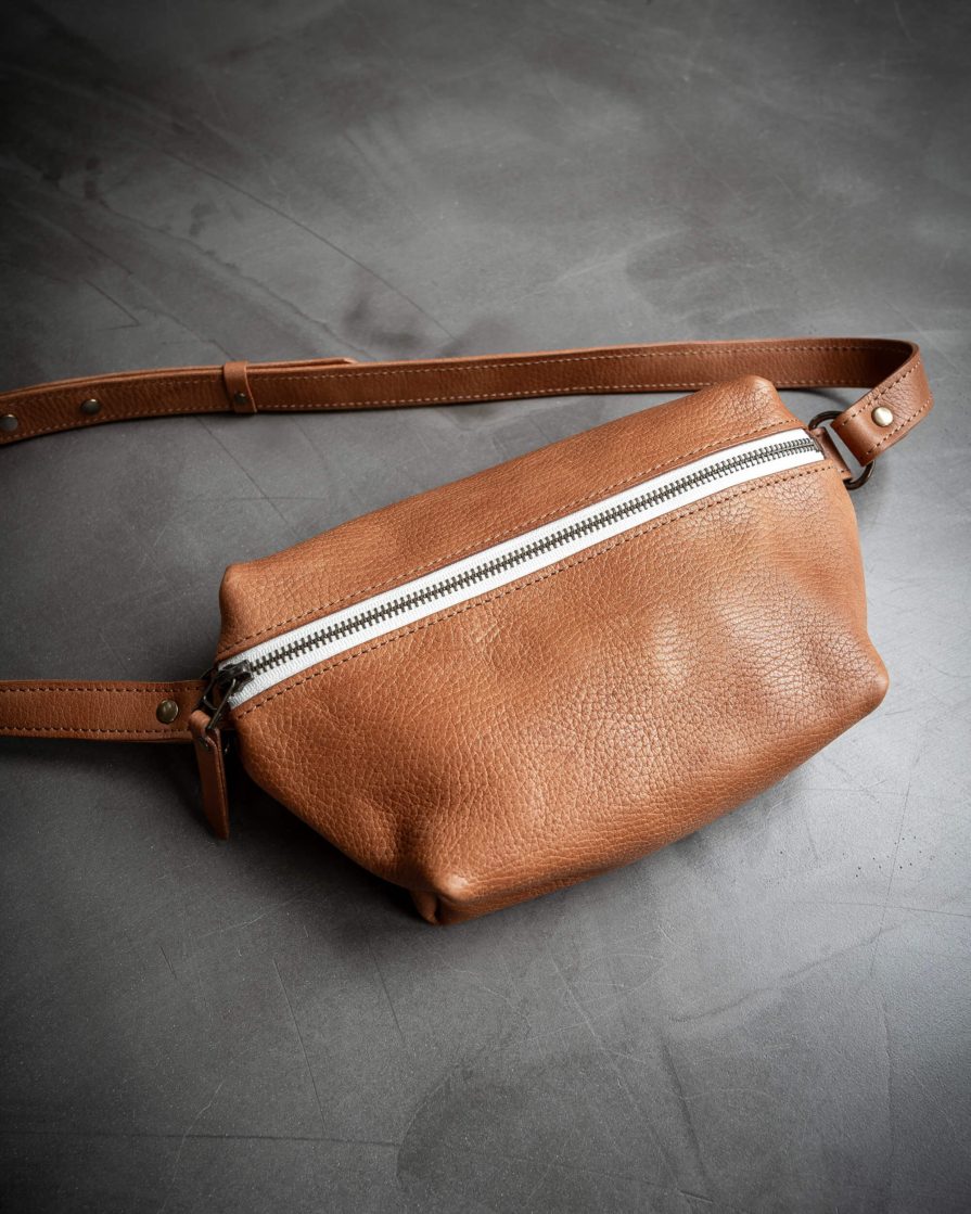 Brown Leather Waist Pack / Sling Bag