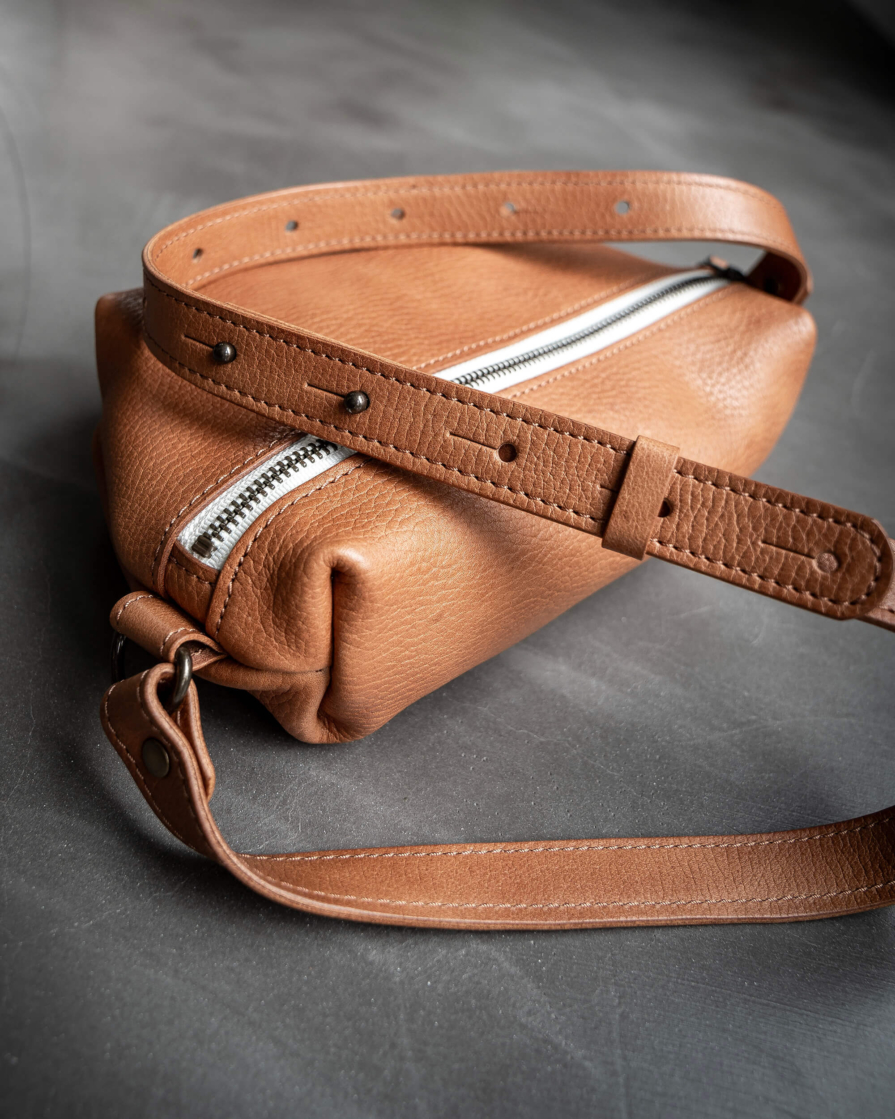 Brown Leather Waist Pack / Sling Bag