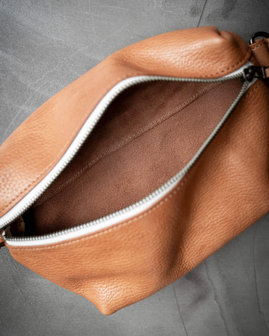 Brown Leather Waist Pack / Sling Bag
