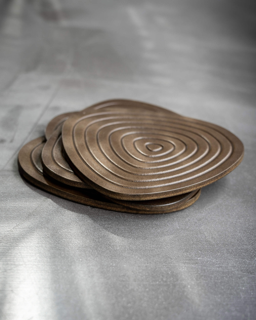 Leather Coaster Set - Zen Rock - Image 9