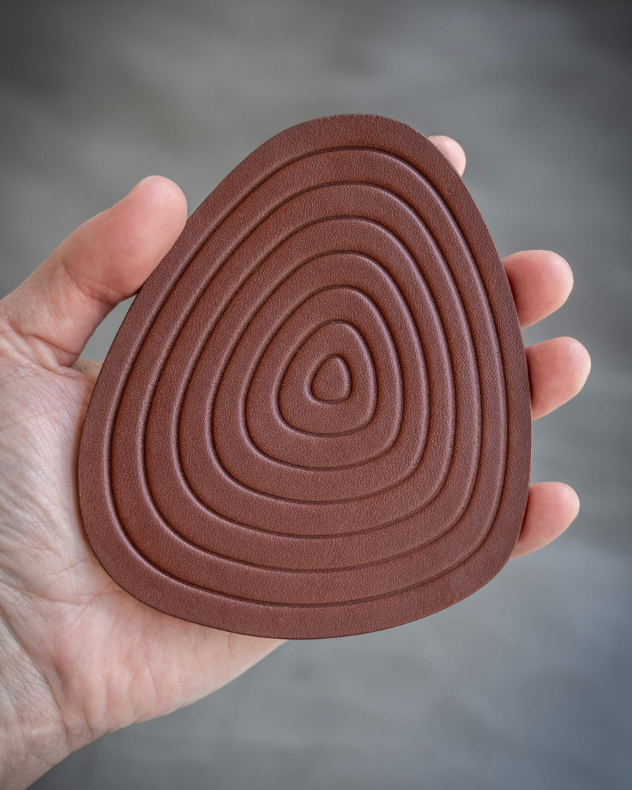 Leather Coaster Set - Zen Rock - Image 3