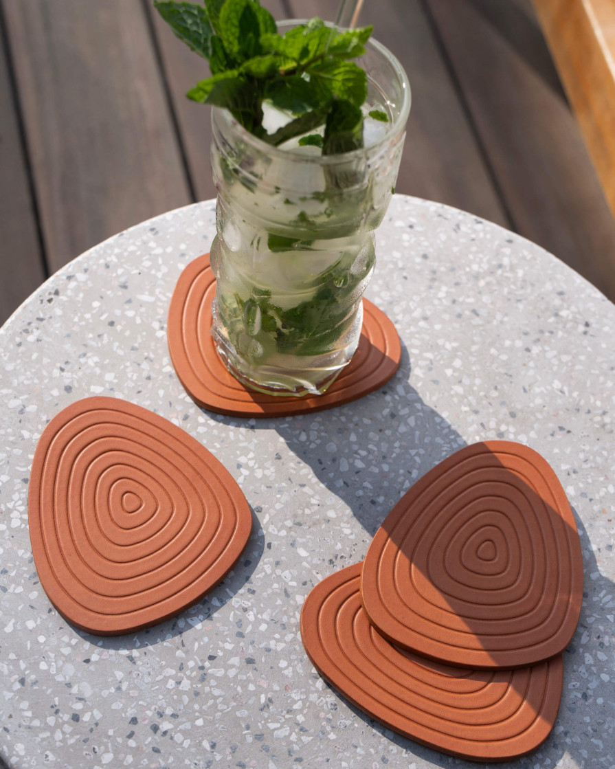 Leather Coaster Set - Zen Rock - Image 4
