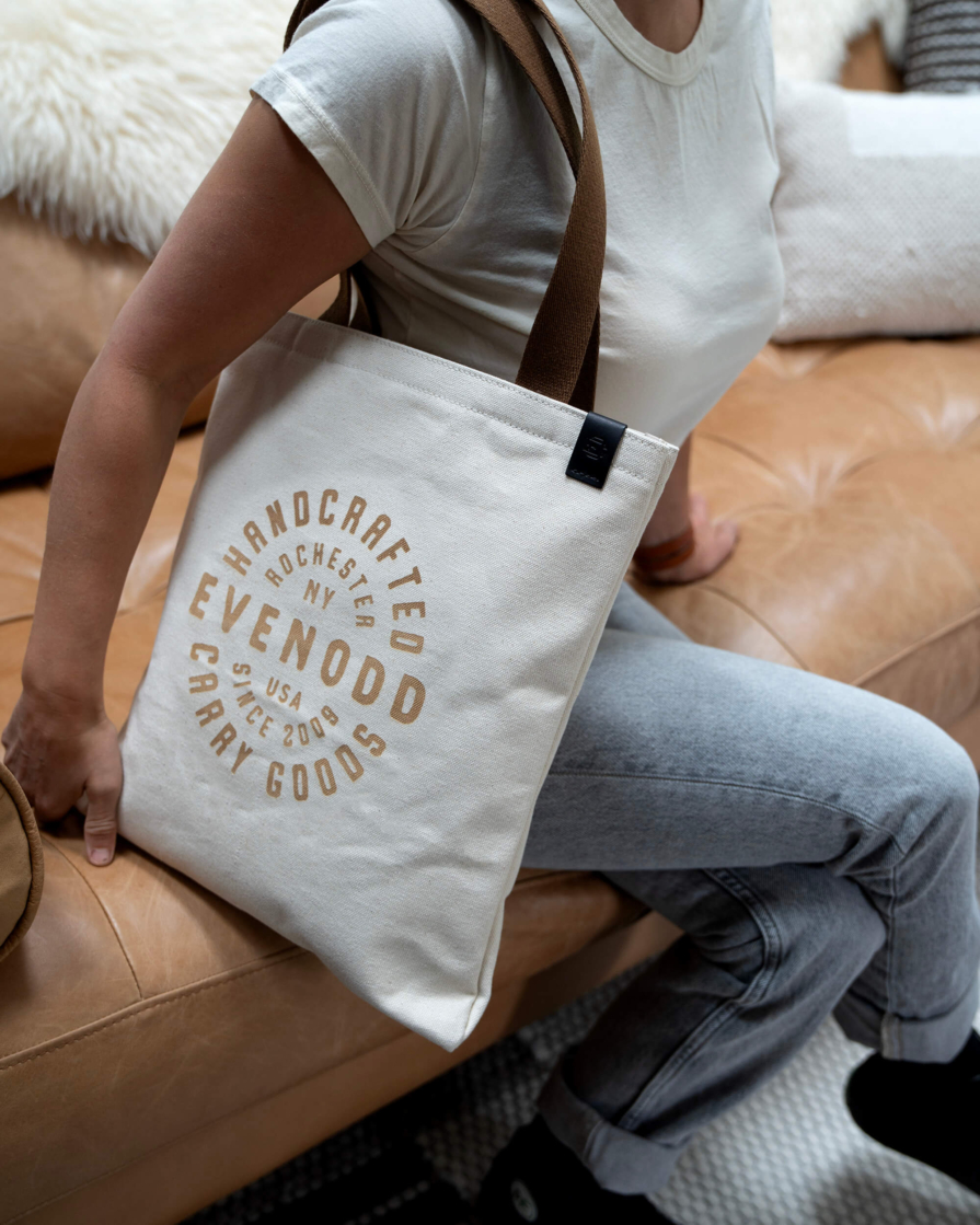 Canvas Tote Bag with Tan straps