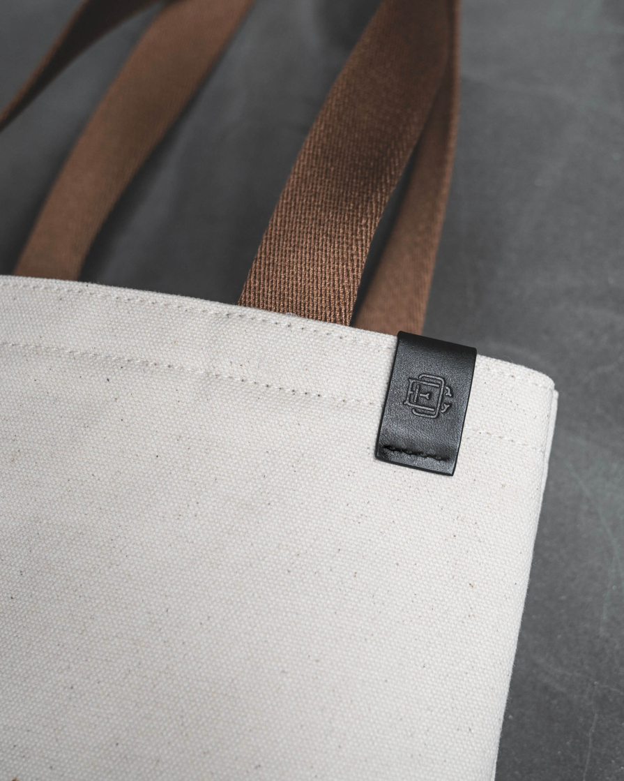 Canvas Tote Bag with Tan straps