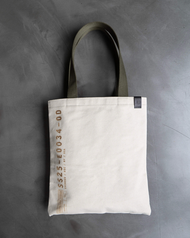 Canvas Tote Bag with Olive straps