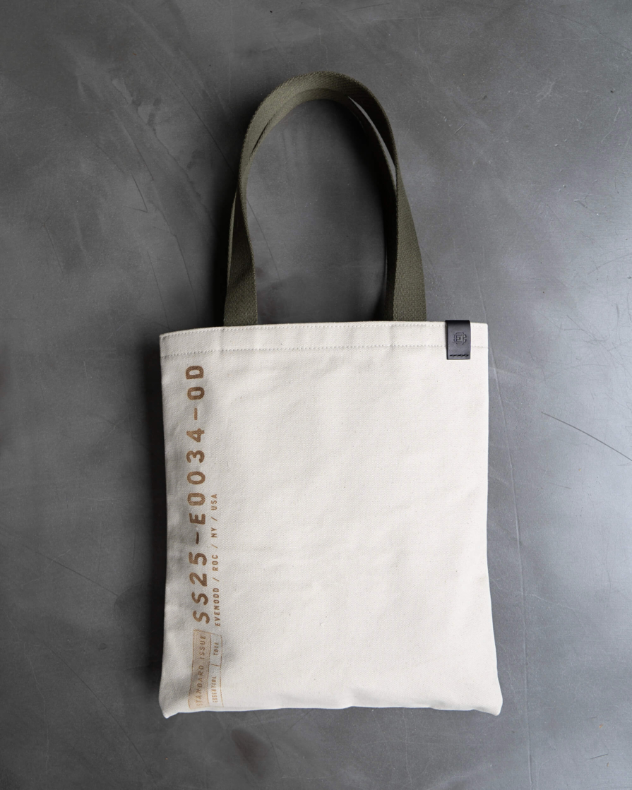 Canvas Tote Bag with Olive straps