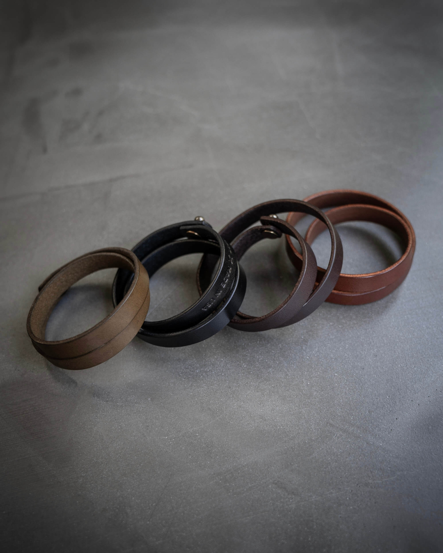 Leather wrist cuffs in a group